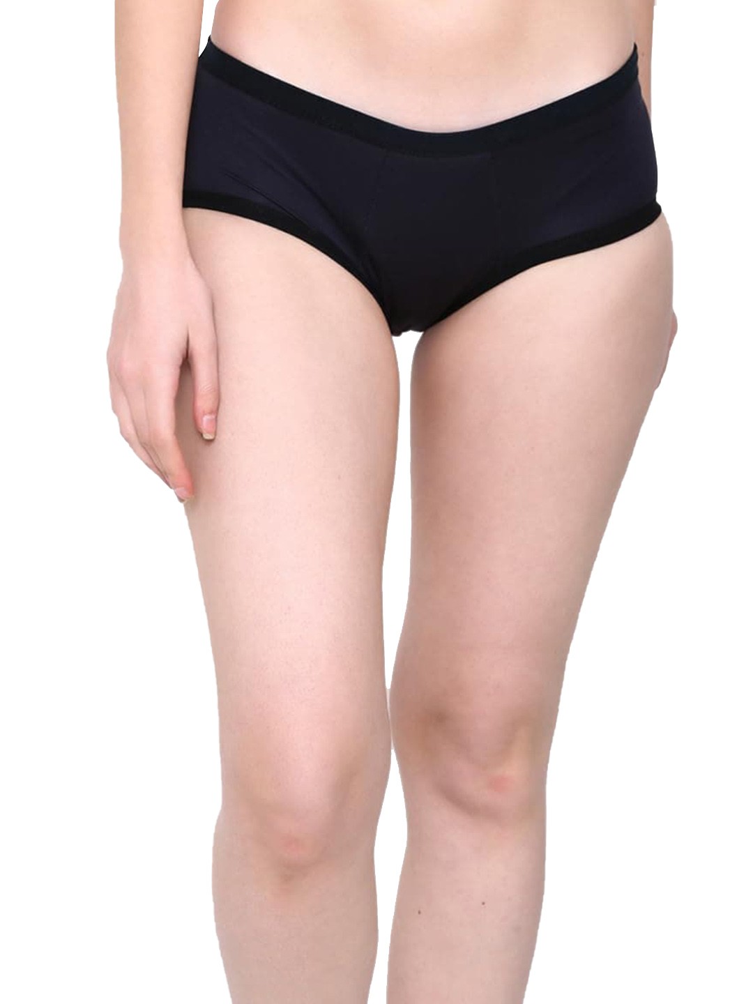 

CareDone Washable and Reusable Mid Rise Leak-Proof Cotton Period Brief, Black