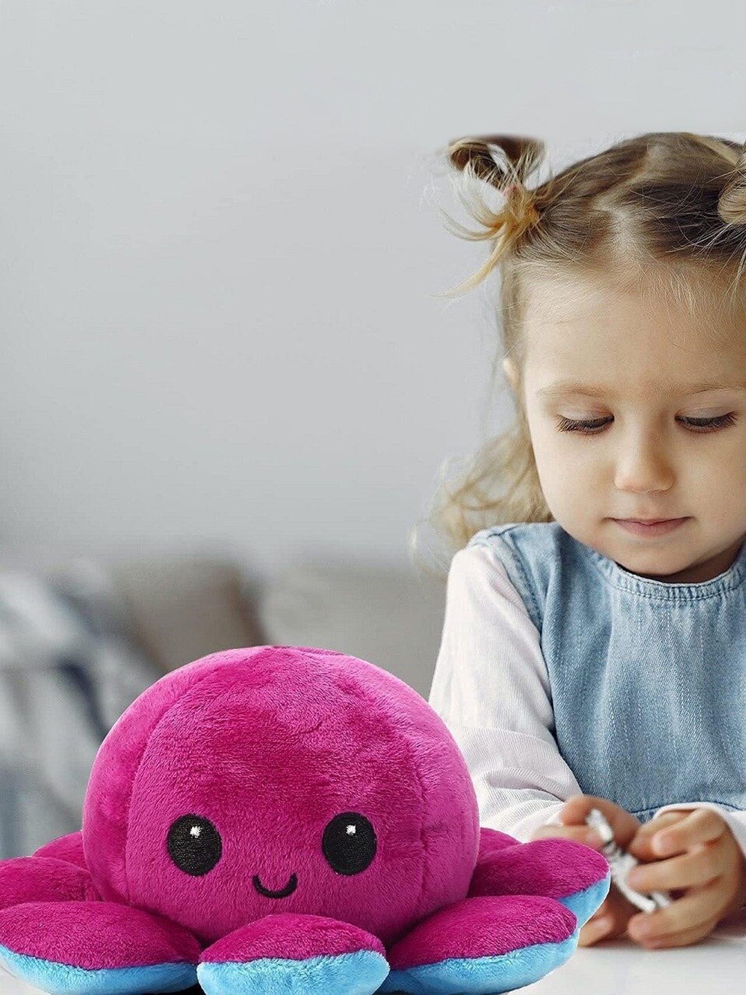 

CareDone Microfibre Reversible Octopus Cotton Soft Toys and Dolls, Pink