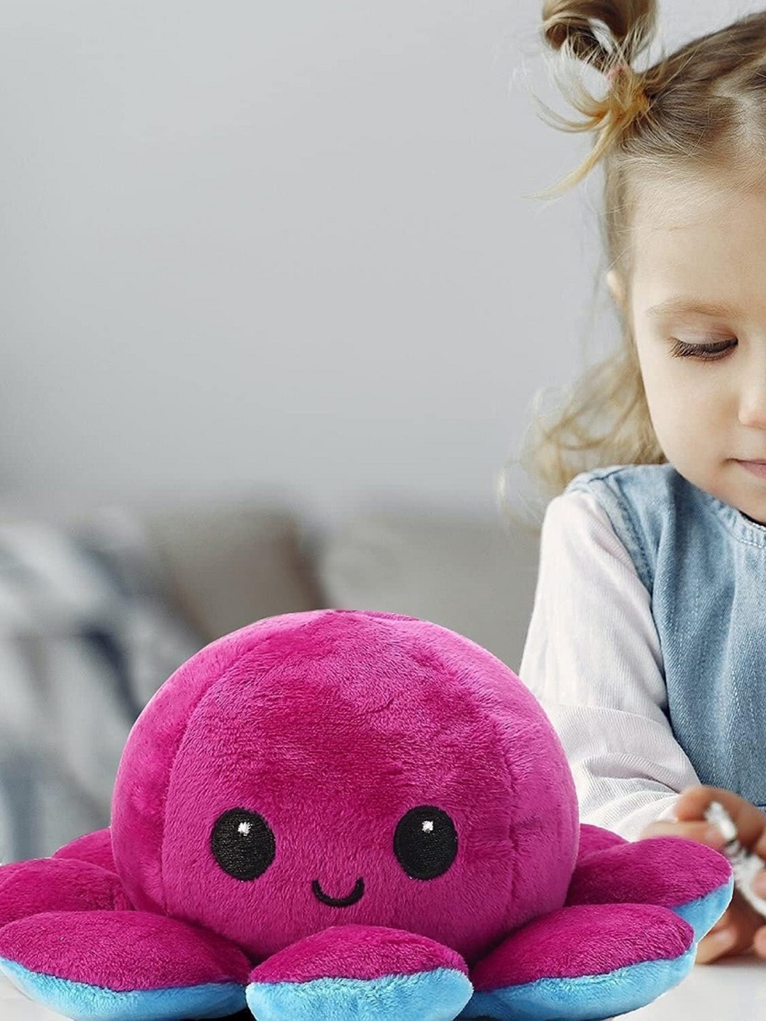 

CareDone Microfibre Reversible Octopus Cotton Soft Toys and Dolls, Pink
