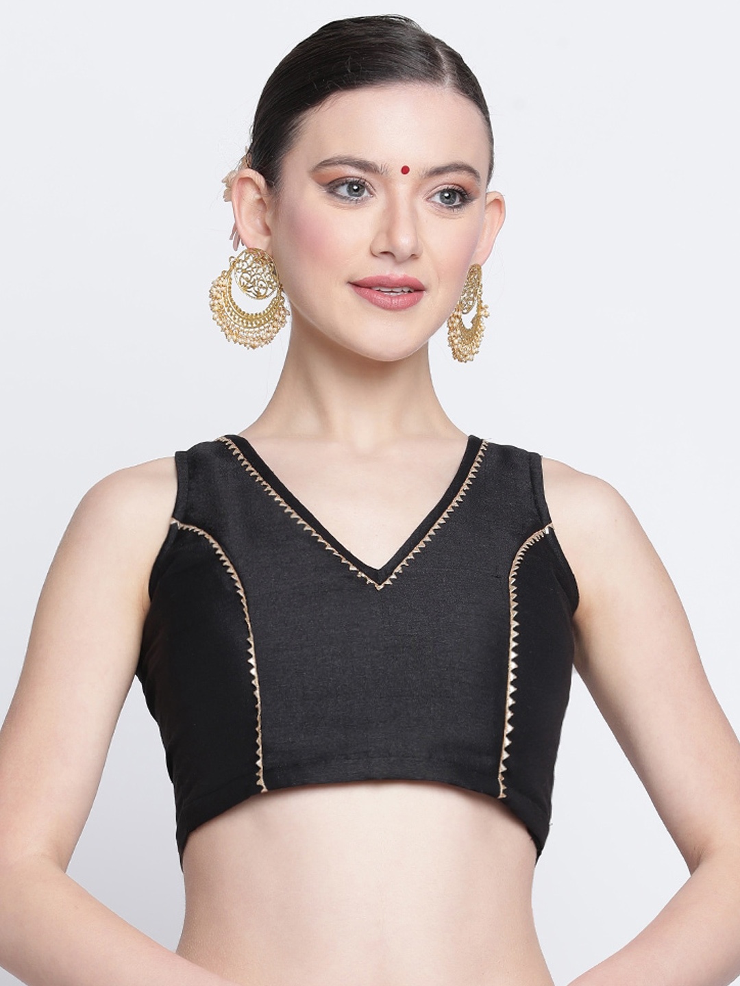 

studio rasa Embellished Saree Blouse, Black