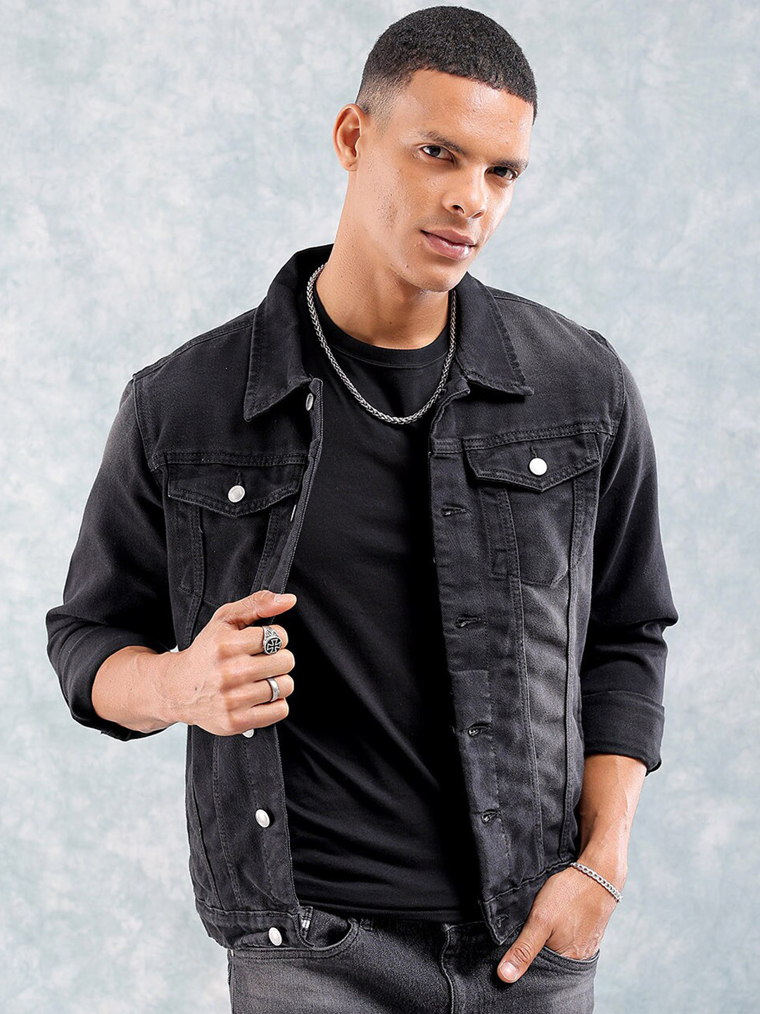 

The Indian Garage Co Washed Denim Jacket, Black