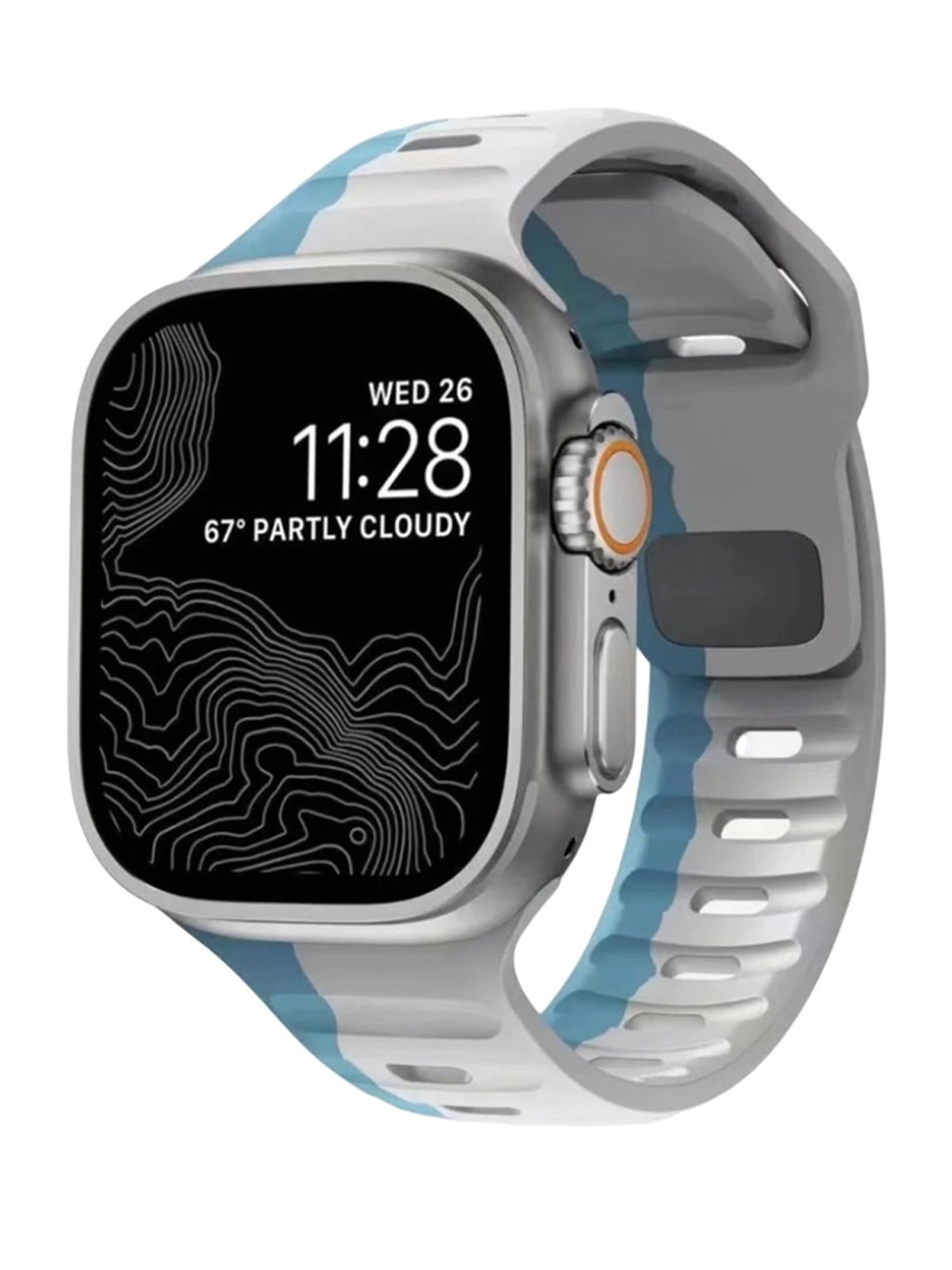 

PEEPERLY Silicon Square Buckle Sport Strap APFSBS49M12C, Blue