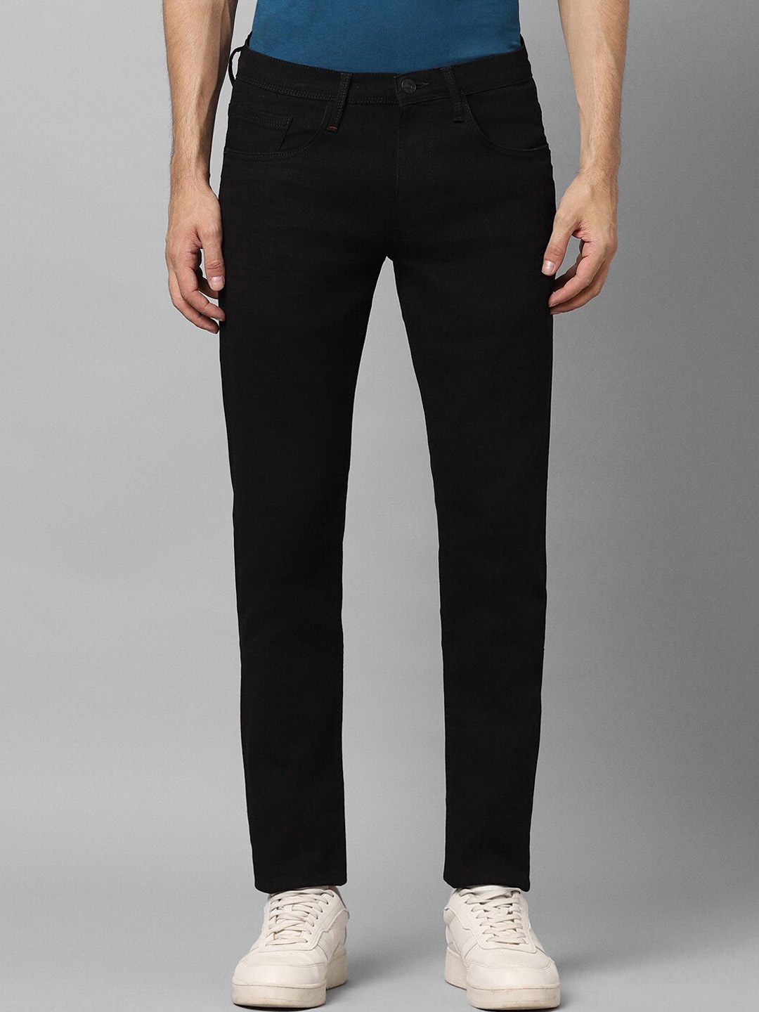 

Allen Solly Men Skinny Fit Mid-Rise Dark Shade Clean Look Stretchable Jeans, Black