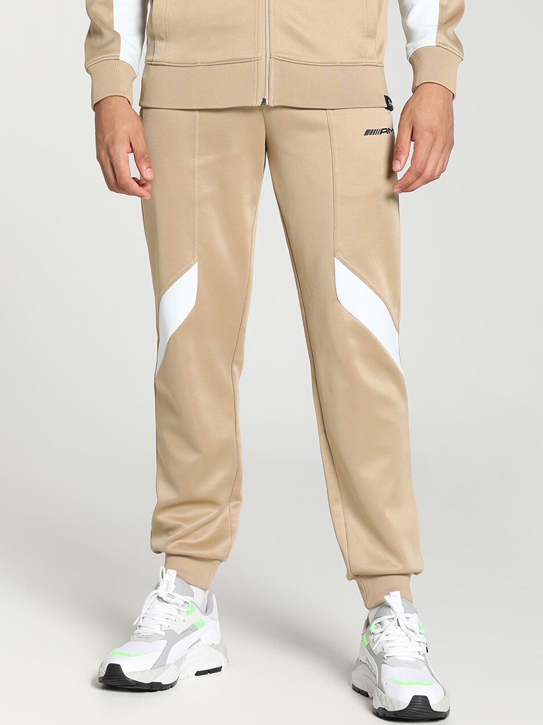

PUMA Motorsport Men Colour-Blocked Joggers, Beige
