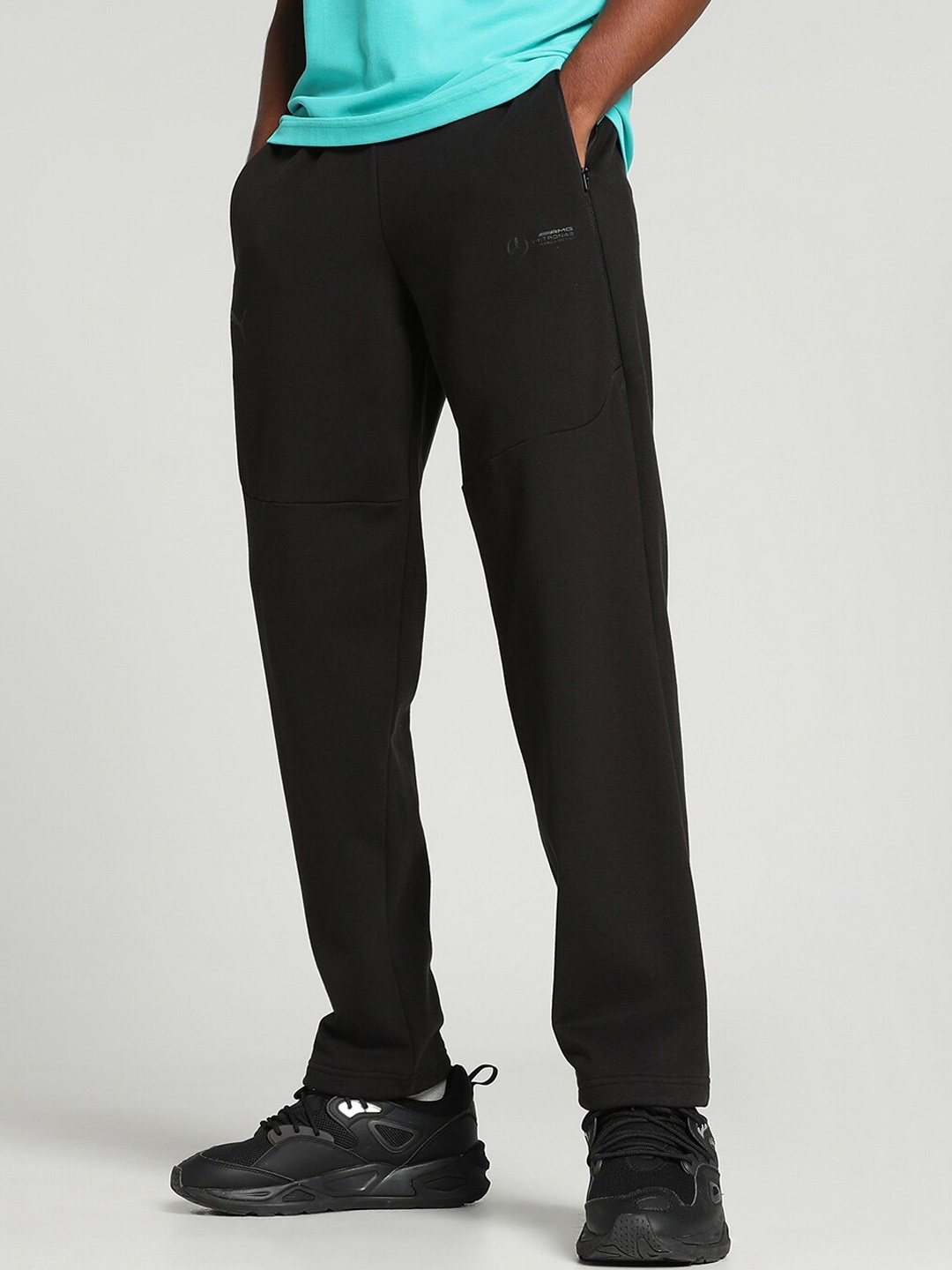 PUMA Motorsport Men Mercedes-AMG Petronas Printed PUMATECH Cotton Track Pants, Black