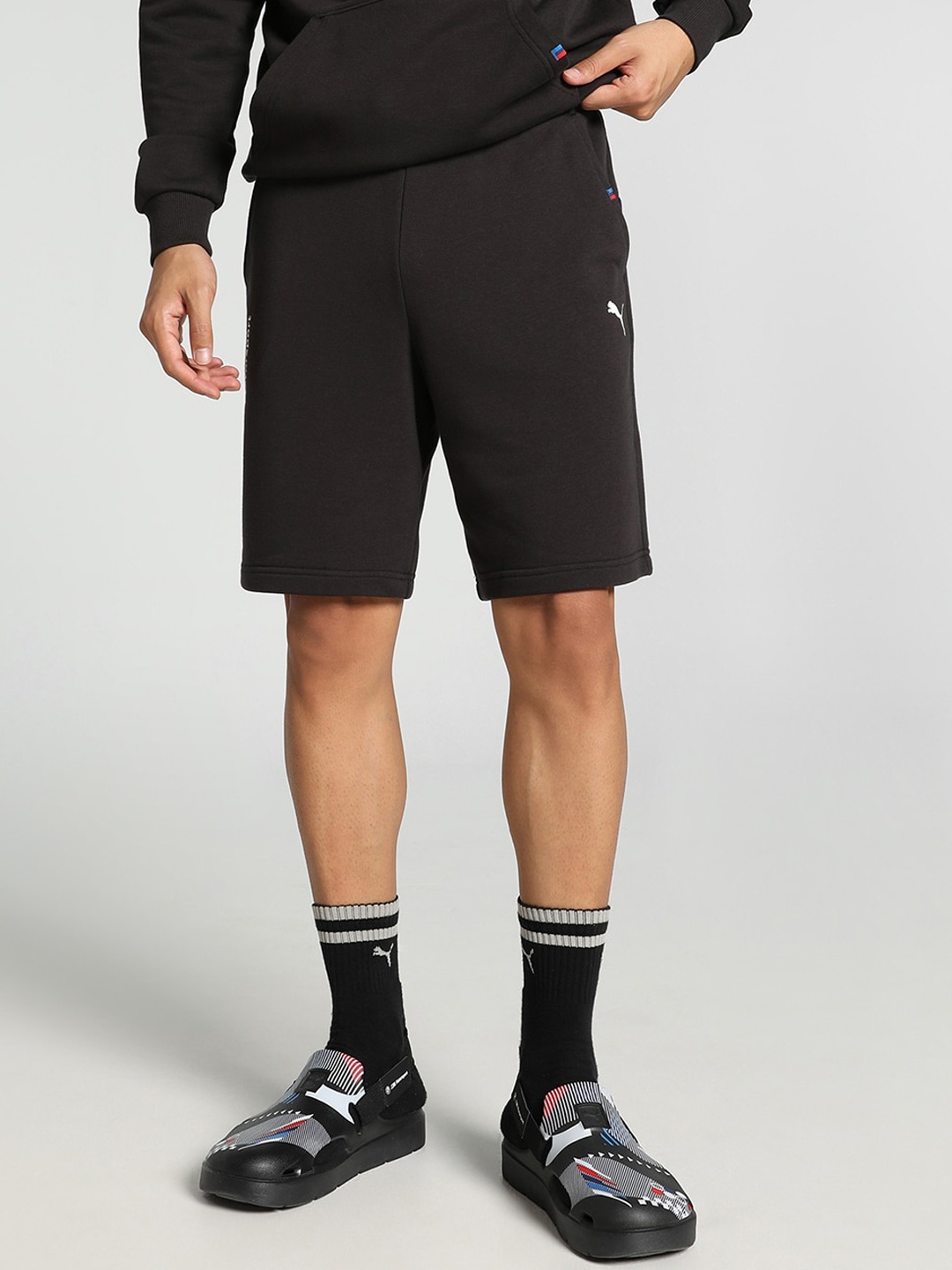 

PUMA Motorsport BMW M Men Mid-Rise Cotton Sports Shorts, Black