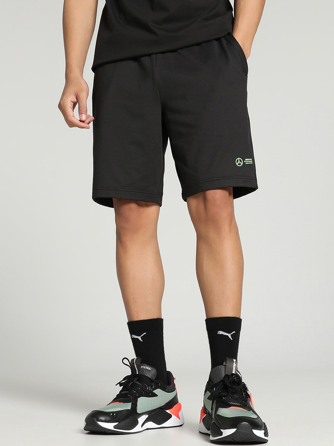 

PUMA Motorsport AMG Men Mid-Rise Sports Shorts, Black