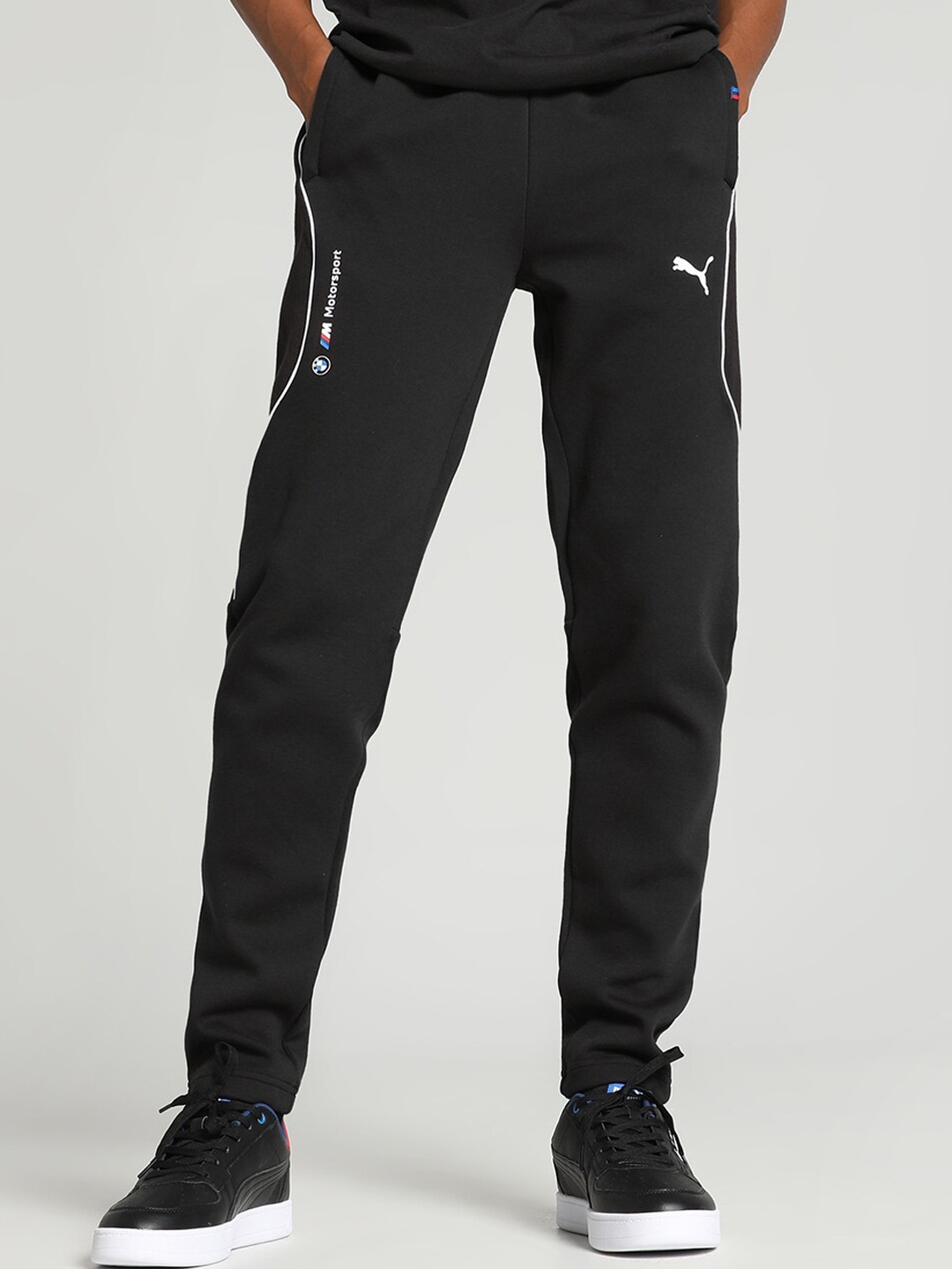 PUMA Motorsport Men Slim Fit Cotton Track Pants, Black