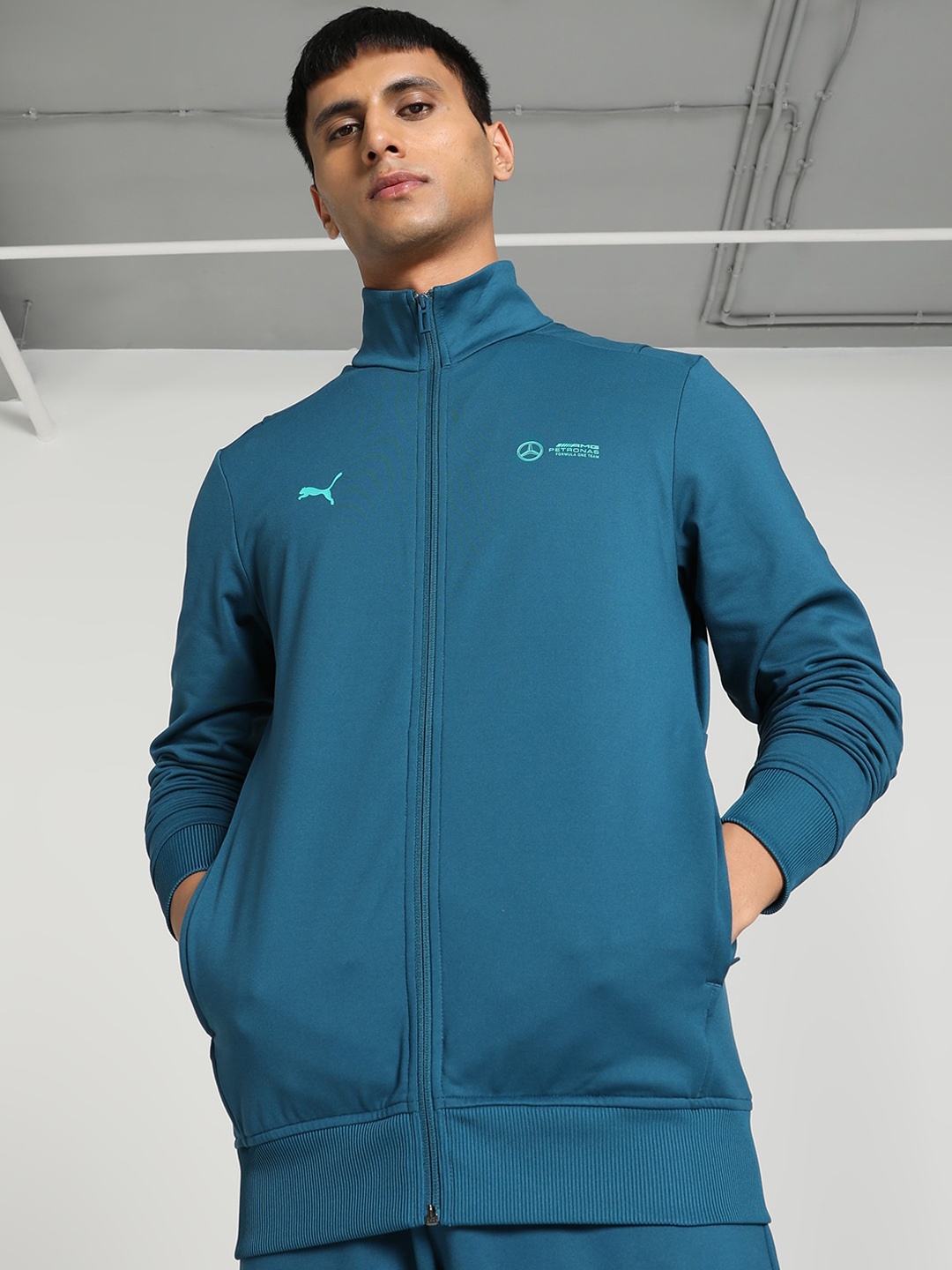 

PUMA Motorsport Mock Collar Sporty Jacket, Blue