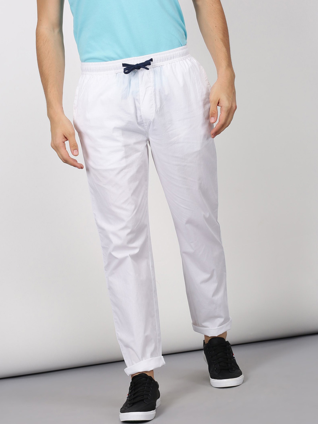 

Red Flame Men Regular Fit Cotton Trousers, White