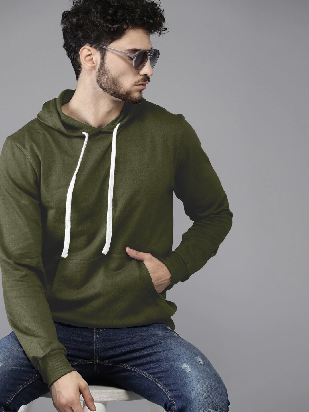 

BAESD Hooded Cotton Pullover Sweatshirt, Green