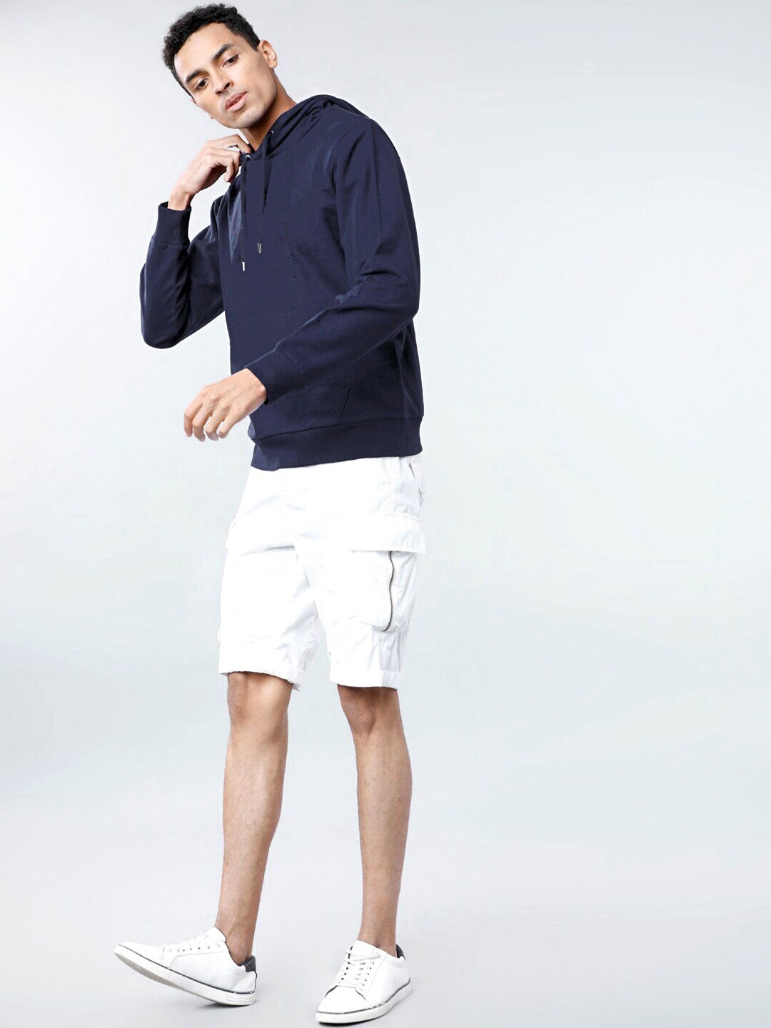 

BAESD Hooded Neck Long Sleeves Cotton Pullover Sweatshirt, Navy blue