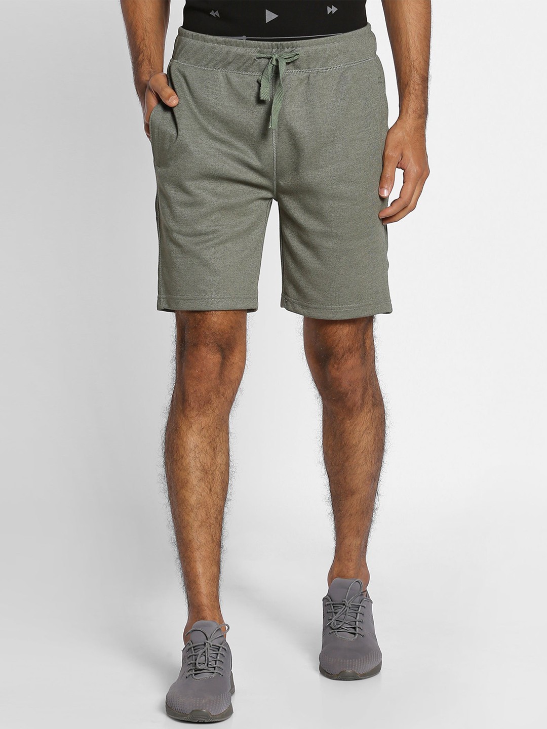 

Red Flame Men Mid-Rise Shorts, Olive