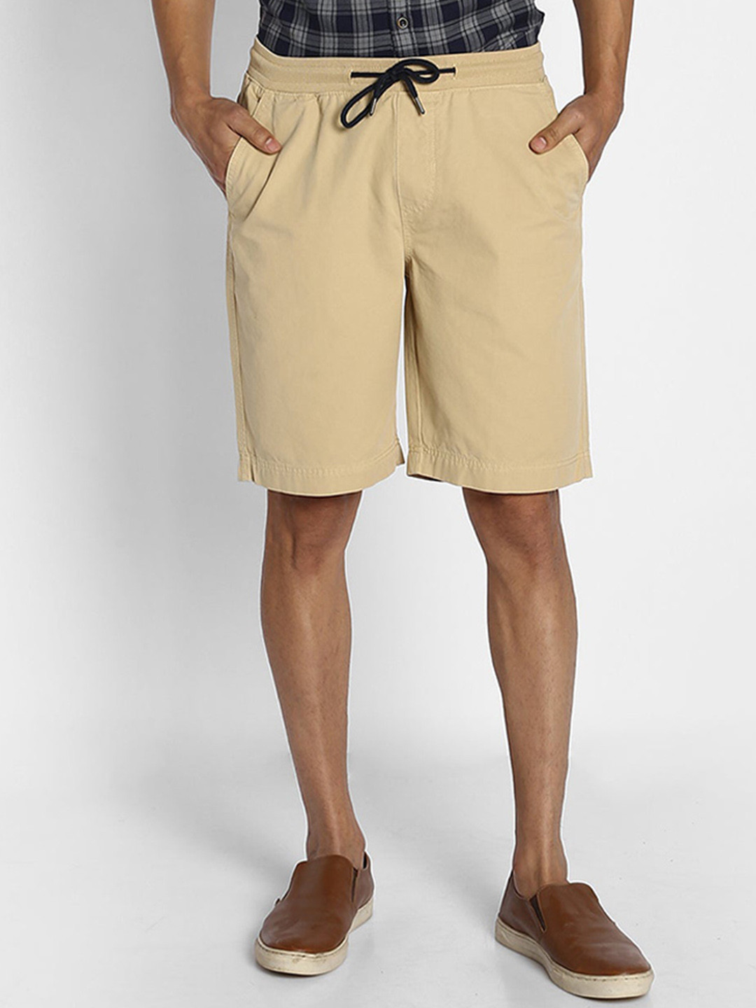 

Red Flame Men Pure Cotton Shorts, Cream