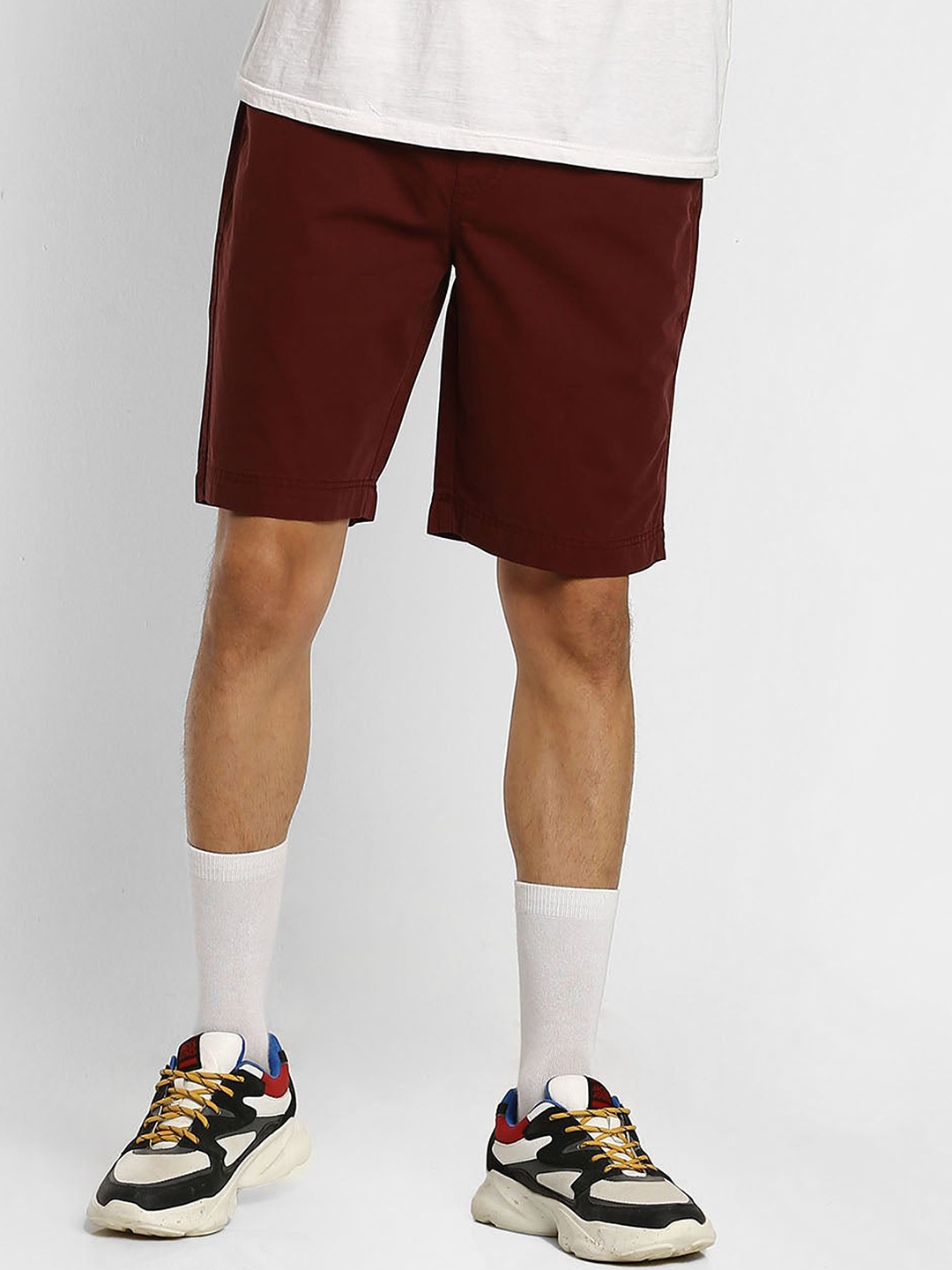 

Red Flame Men Pure Cotton Shorts, Maroon