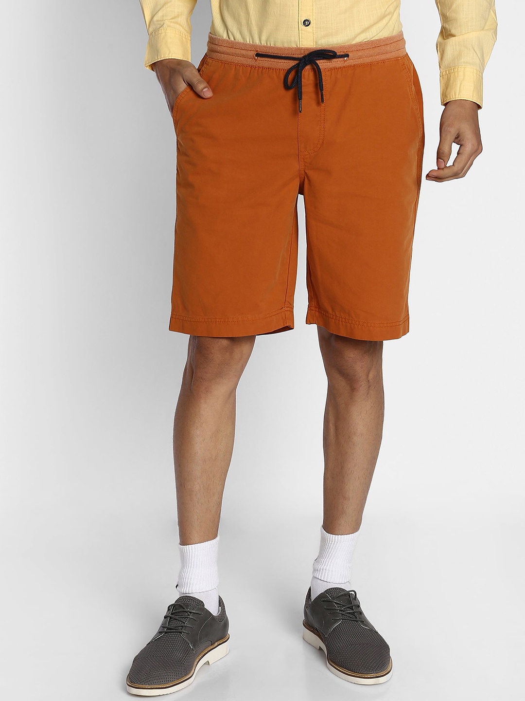 

Red Flame Men Pure Cotton Shorts, Orange