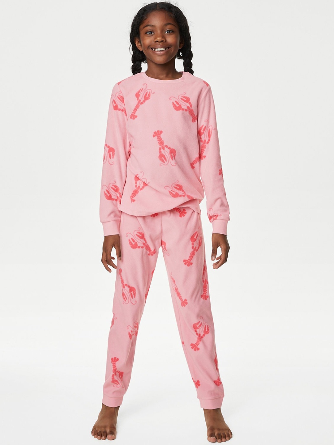 

Marks & Spencer Girls Graphic Printed Night suit, Pink