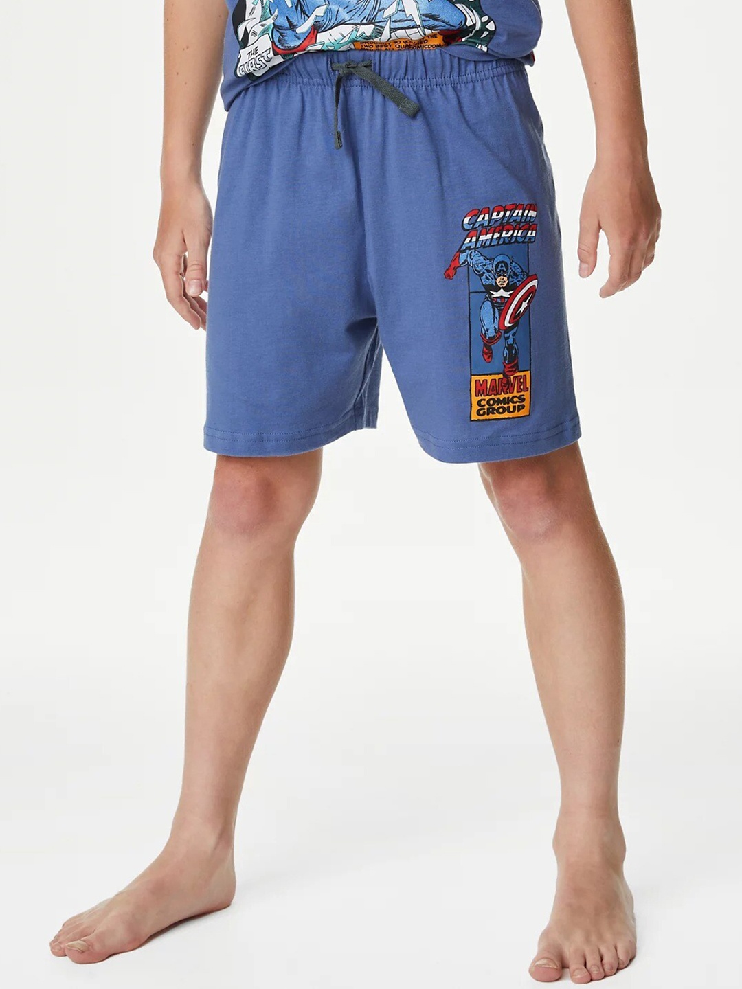 

Marks & Spencer Boys Captain America Printed Pure Cotton Night suit, Blue