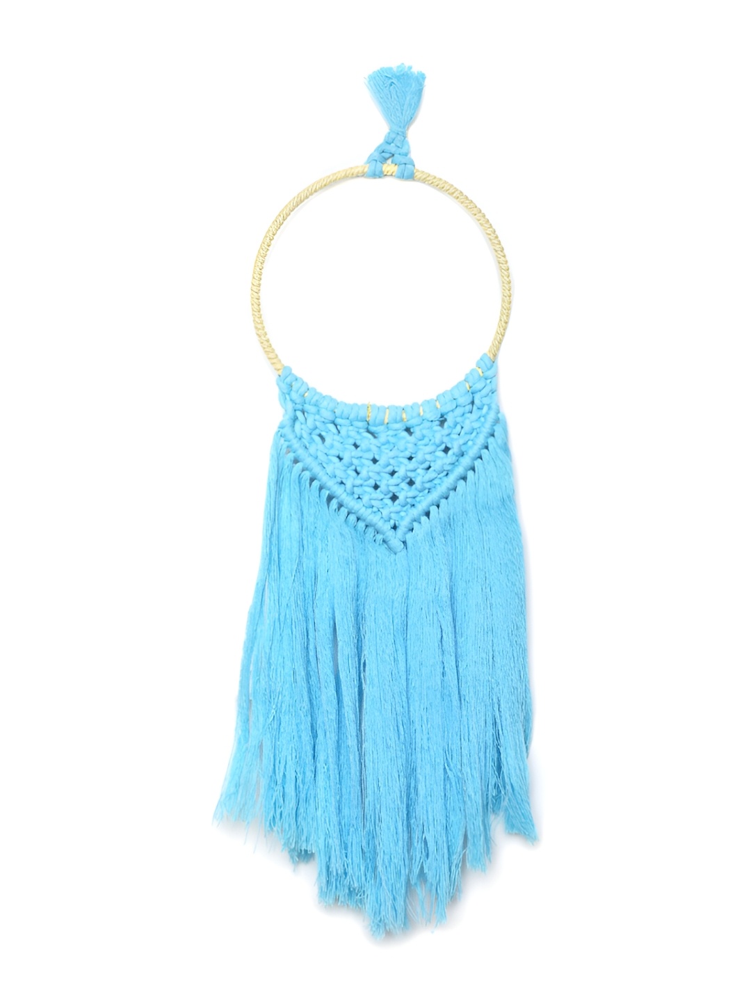 

Arendelle Blue Dreamcatcher With Macrame Knots Wall Hanging