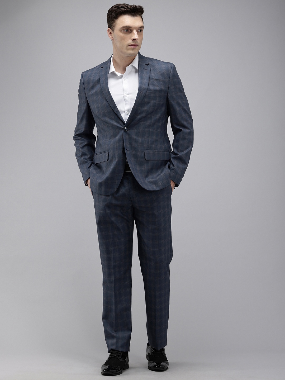 

Park Avenue Checked Single Breasted Formal Blazer and Trouser, Blue