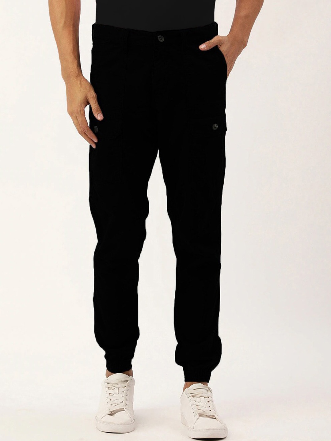 

IVOC Men Pure Cotton Joggers, Black