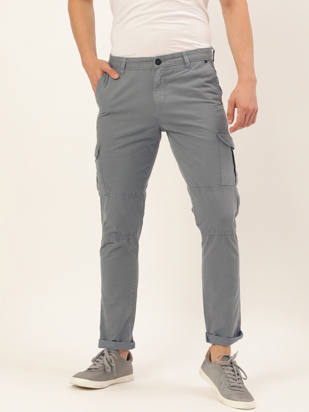 

IVOC Men Slim Fit Cargos Trousers, Brown