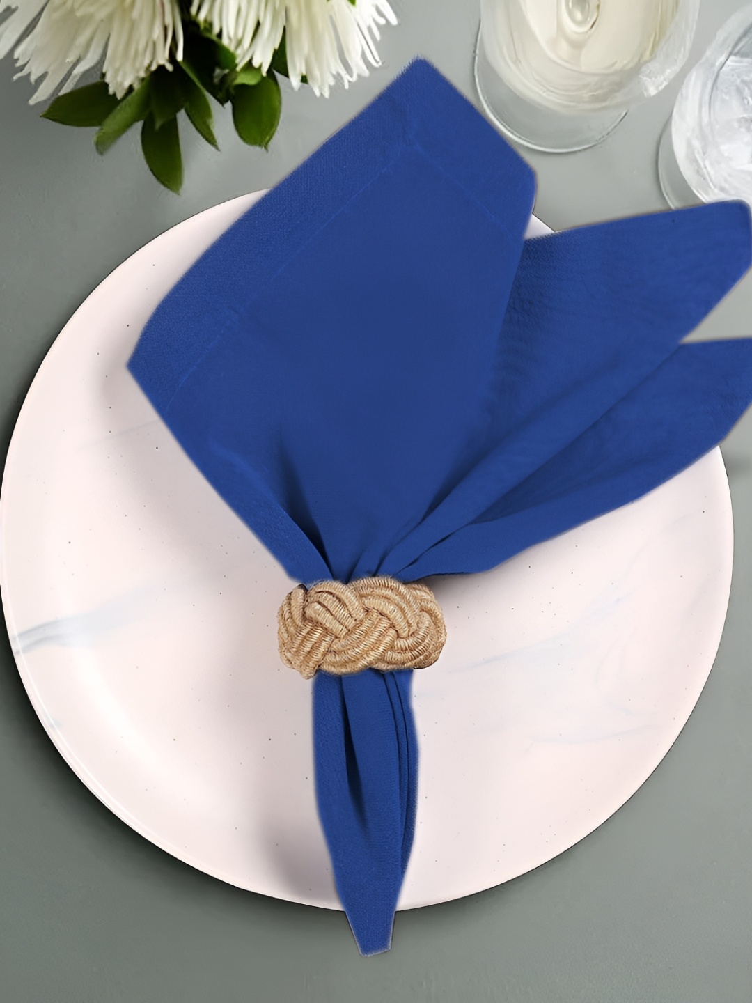 

FOVEROS Blue 4 Pieces Cotton Table Napkins
