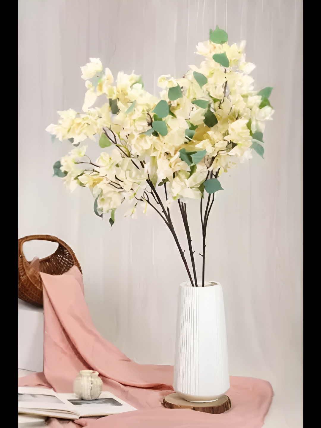 

Satyam Kraft White Bougainvillea Artificial Plant
