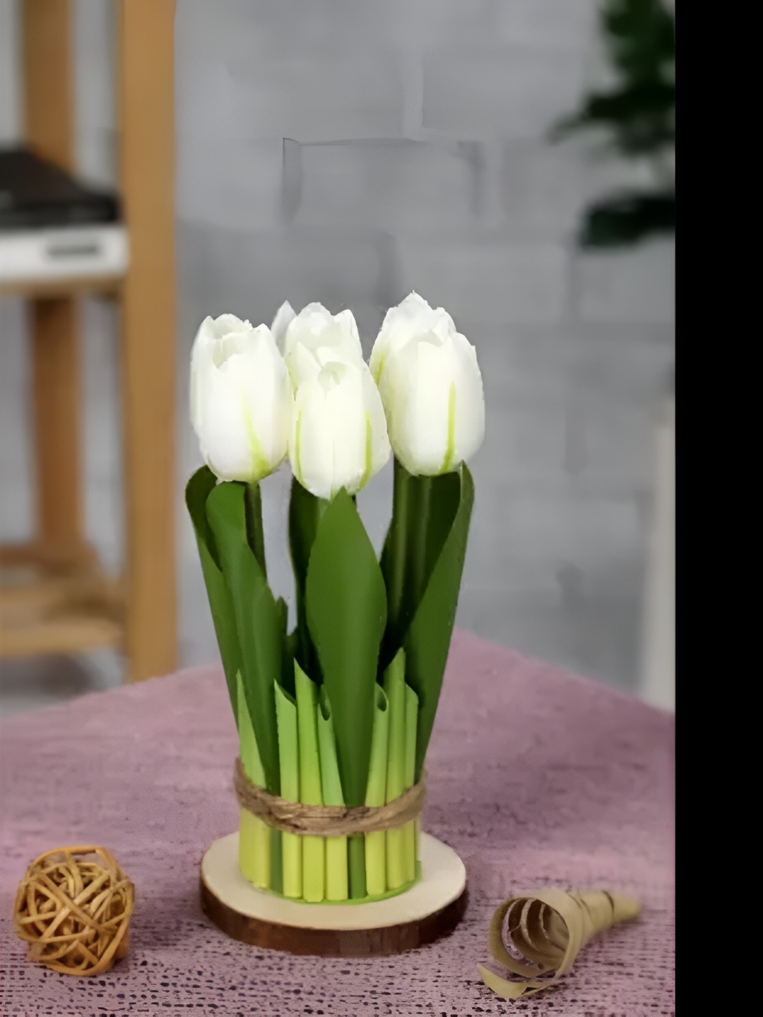 

Satyam Kraft White Tulip Artificial Flower