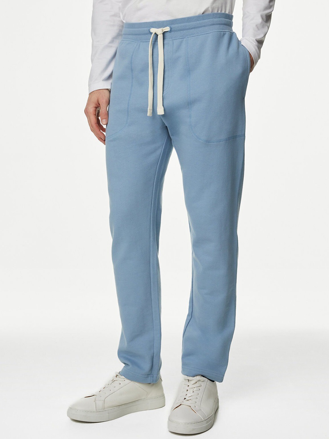 

Marks & Spencer Men Pure Cotton Track Pants, Blue