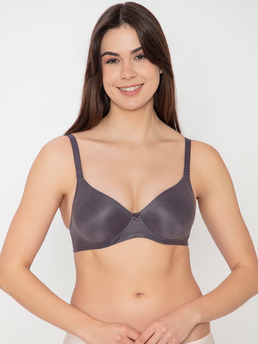 

B'ZAR Medium Coverage Lightly Padded Level 2 Push-Up Bra - BZB2112, Grey