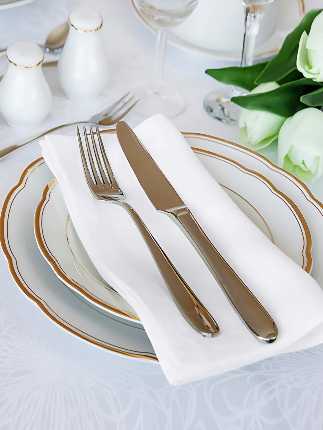

FOVEROS White 4 Pieces Cotton Table Napkins
