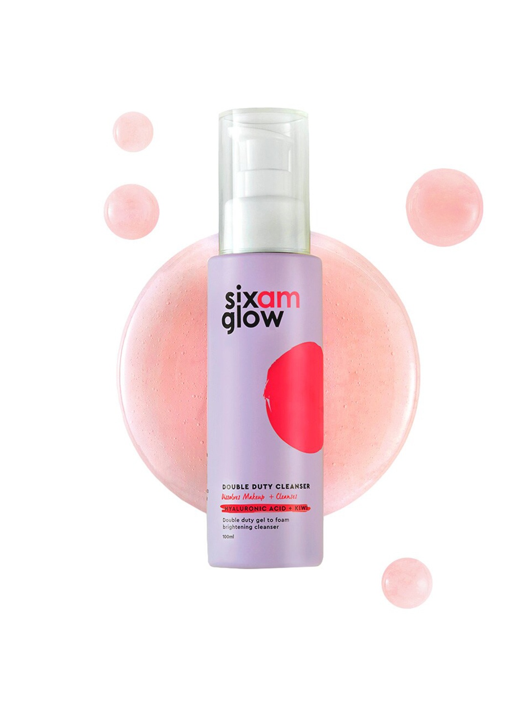 

sixam glow Double Duty Face Cleanser with Hyaluronic Acid & Kiwi - 100ml, White