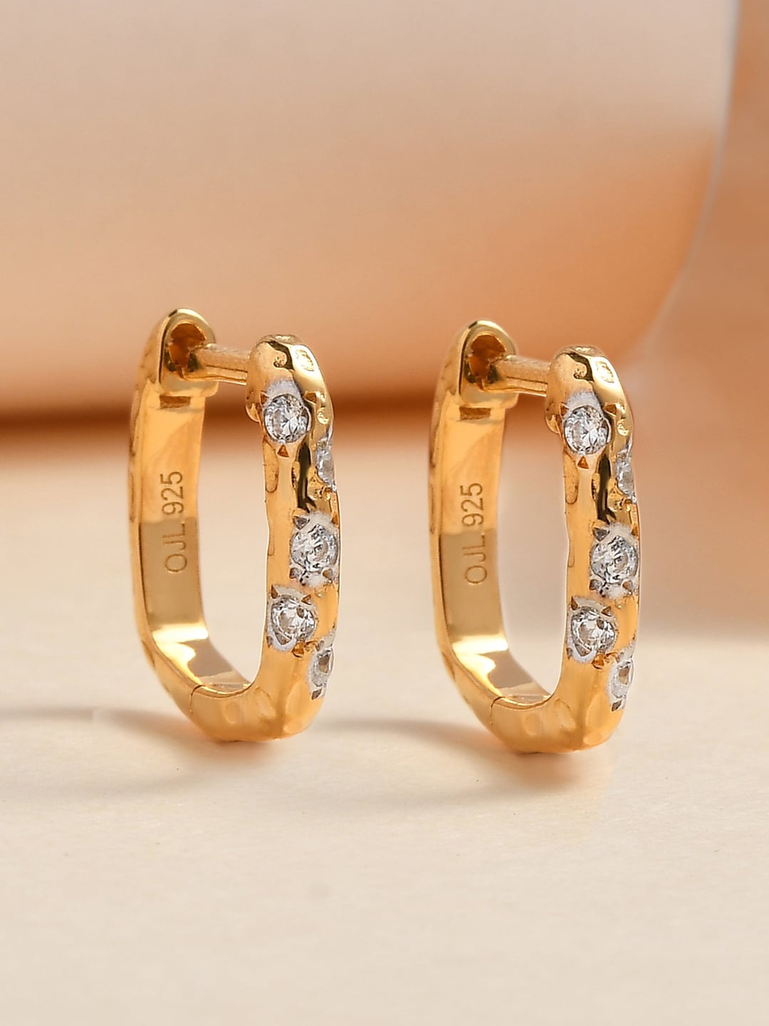 

Ornate Jewels 925 Sterling Silver 18K Yellow Gold Plated Huggie Hoop Earrings