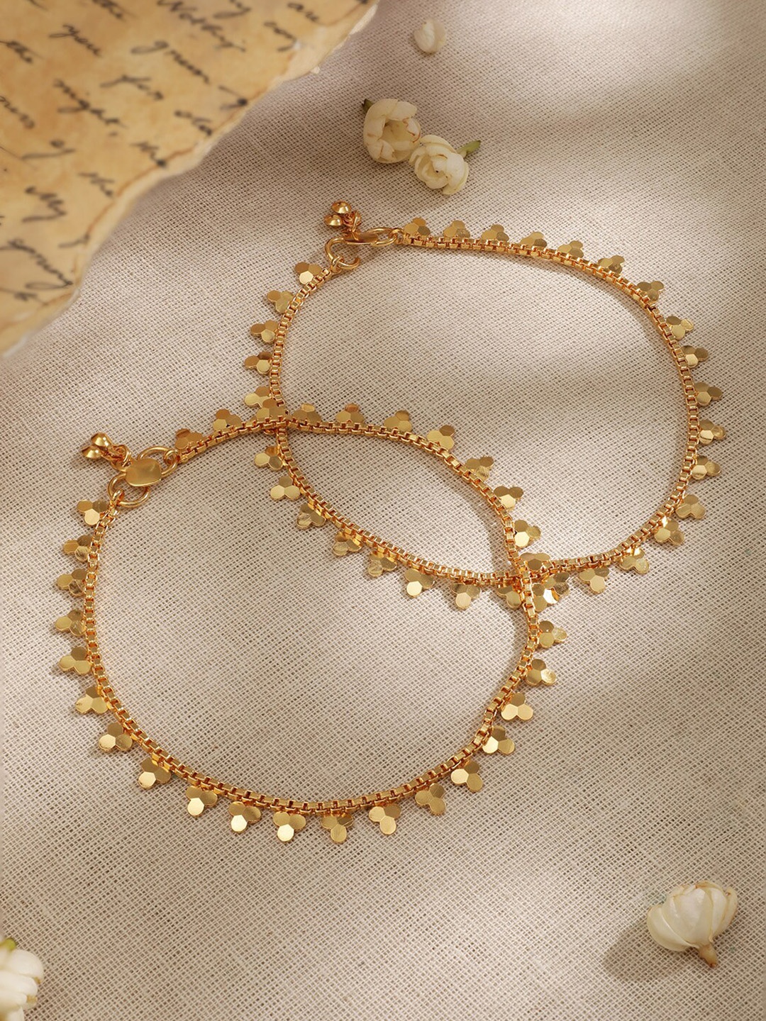 

Rubans Set Of 2 Gold-Plated Anklet