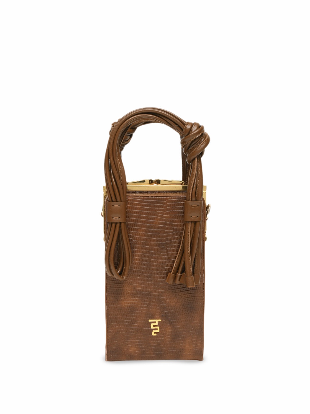 

IMMRI Textured Structured Handheld Bag, Brown