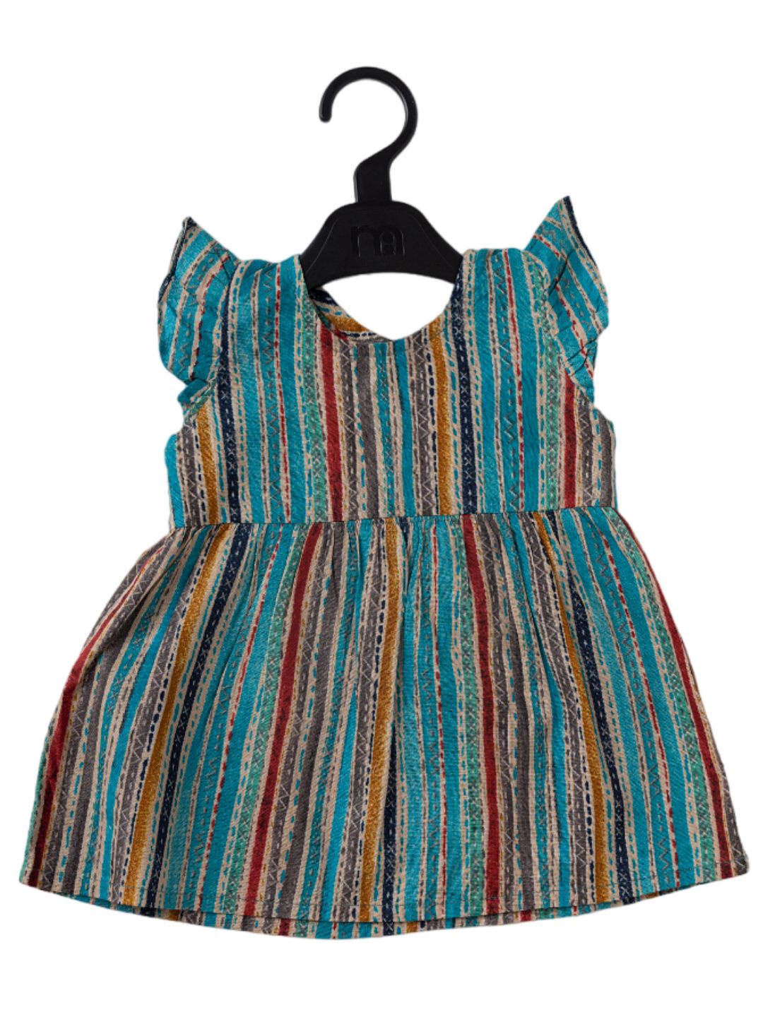 

BAESD Infant Girls Striped Organic Cotton A-Line Dress, Blue