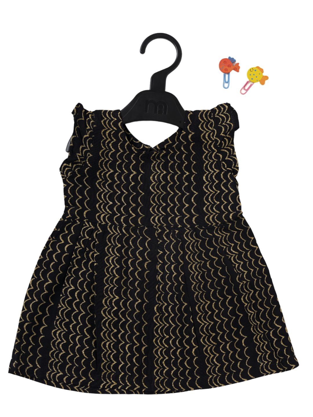 

BAESD Girls Abstract Print Cotton Fit & Flare Dress, Black