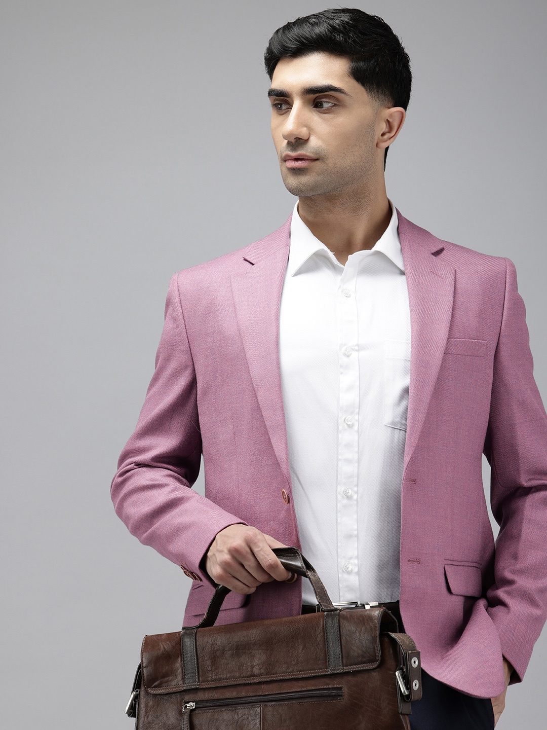 

Park Avenue Notched Lapel Single Breasted Formal Blazer, Purple