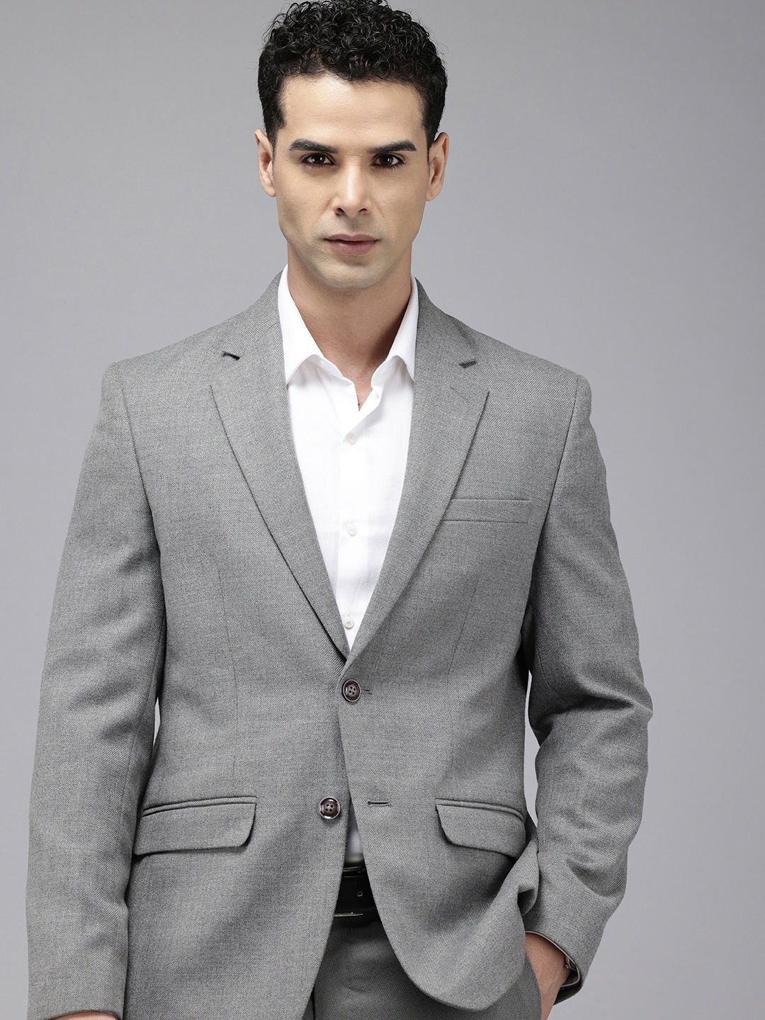 

Park Avenue Single-Breasted Regular Fit Formal Blazer, Grey