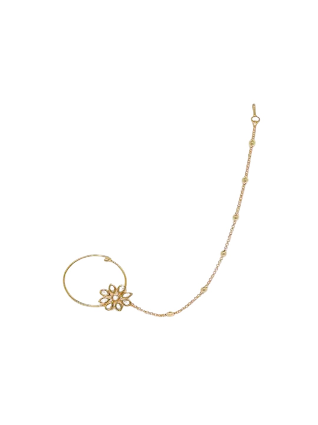 

Runjhun Gold-Plated Kundan Studded Ring Nosepin