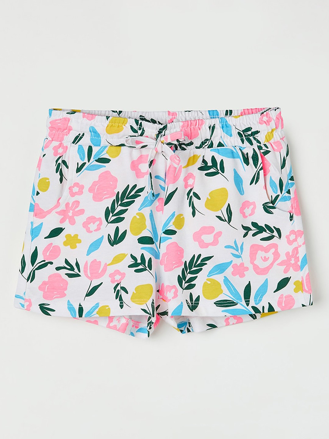 

Fame Forever by Lifestyle Girls Floral Printed Pure Cotton Shorts, White