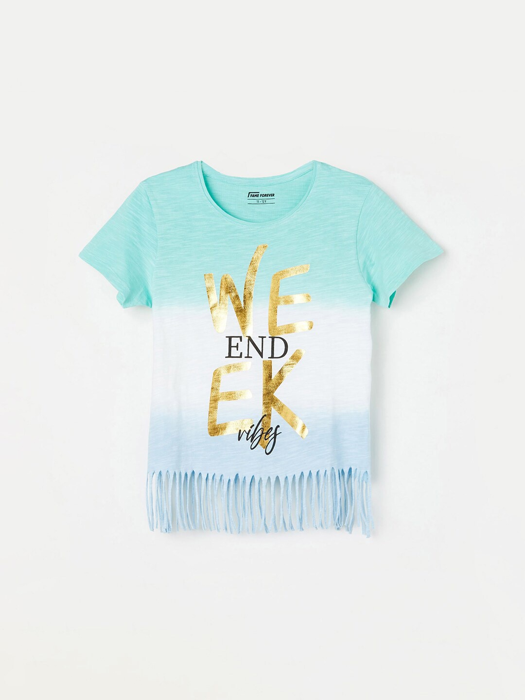 

Fame Forever by Lifestyle Girls Typography Printed Cotton T-shirt, Blue