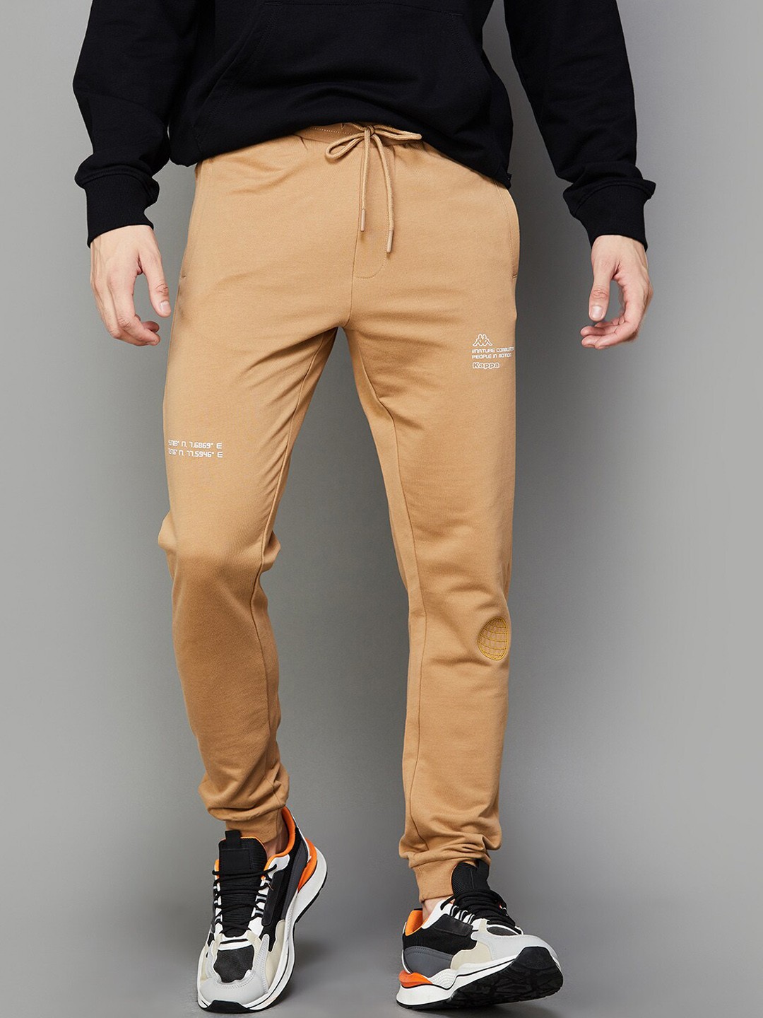 

Kappa Men Pure Cotton Joggers, Brown