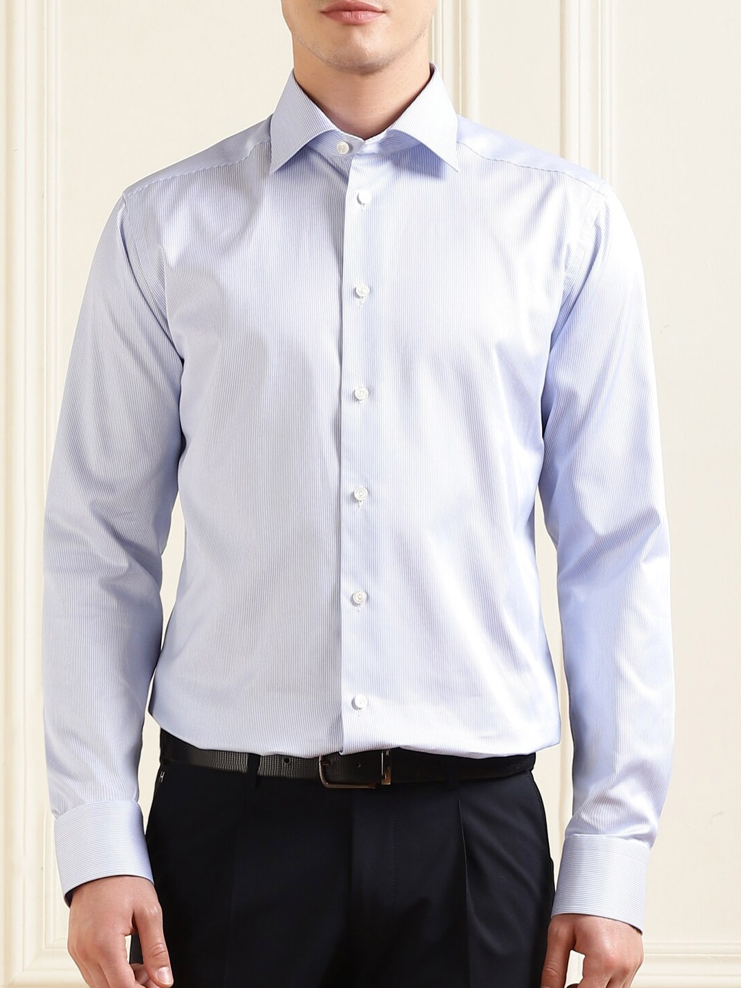 

Eton Vertical Striped Cotton Formal Shirt, Blue