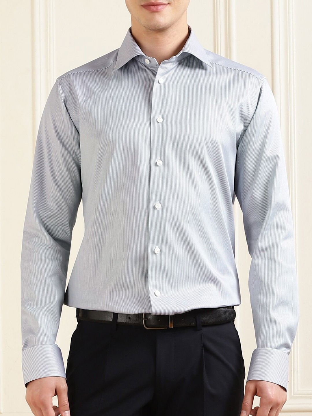 

Eton Vertical Striped Cotton Formal Shirt, Blue