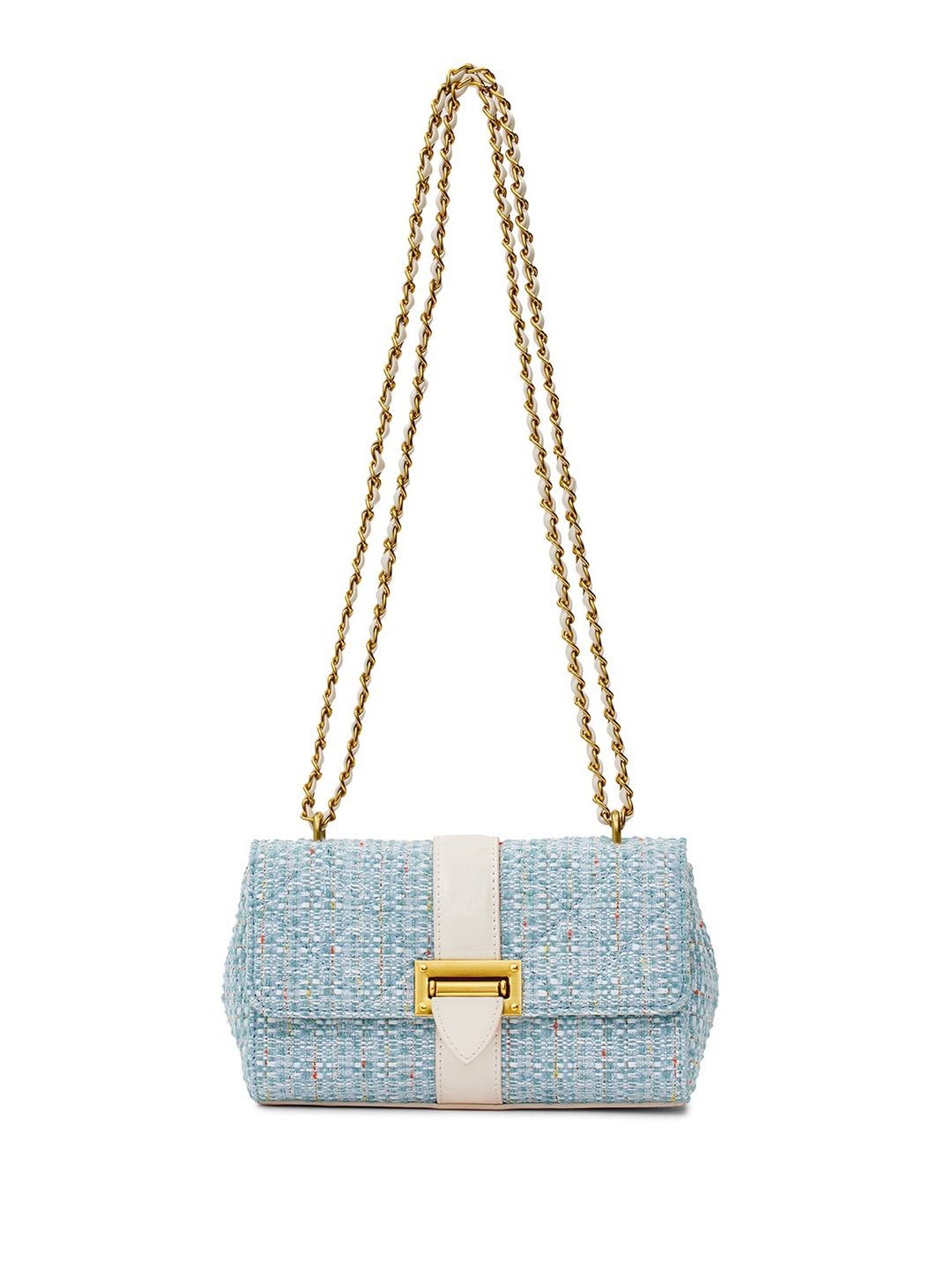 

MIRAGGIO Textured Tweed Crossbody bag, Blue