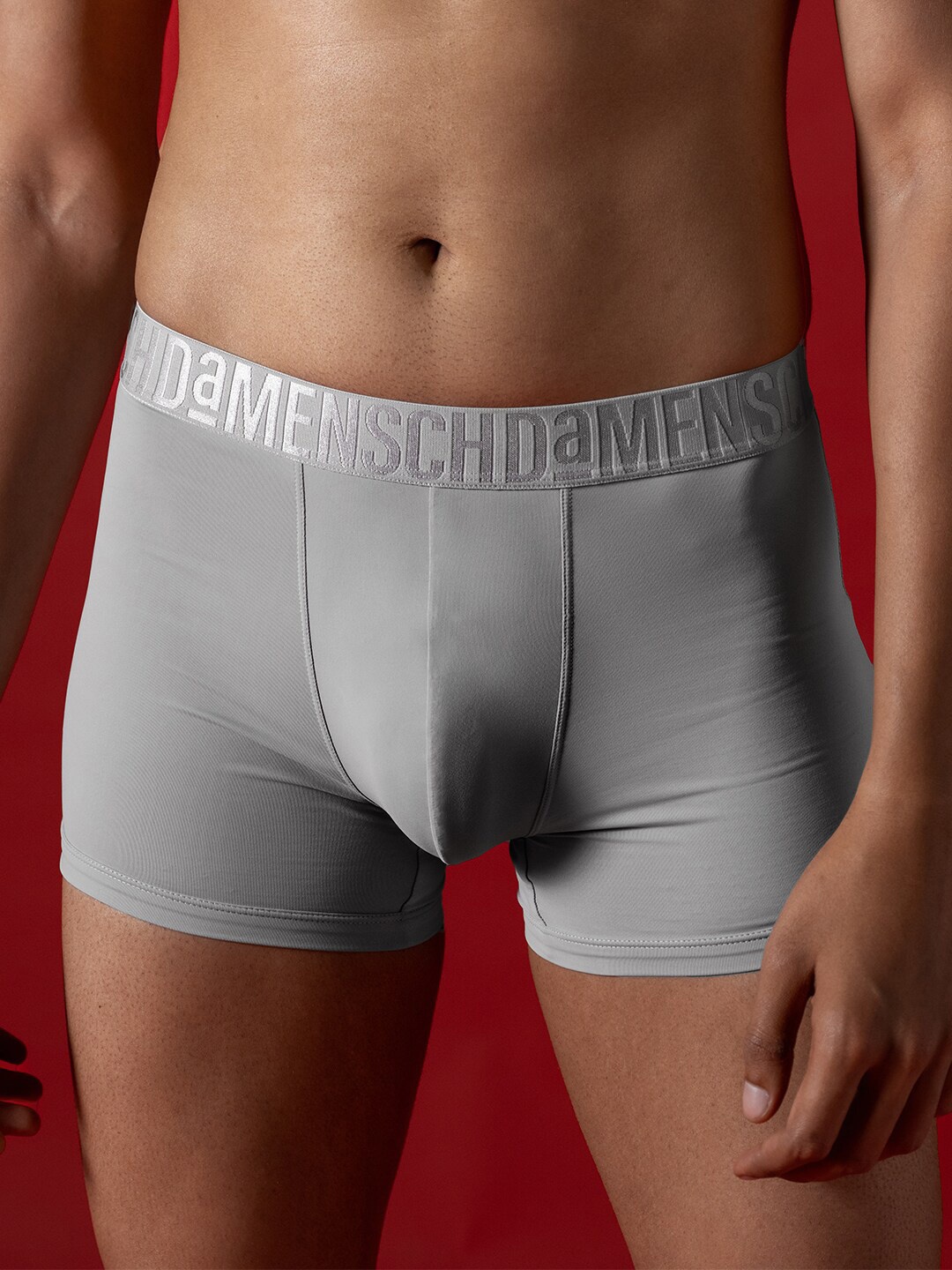 

DAMENSCH Men Supremely Lightweight Premium Sheen No Curl Waistband Unreal Trunk, Grey