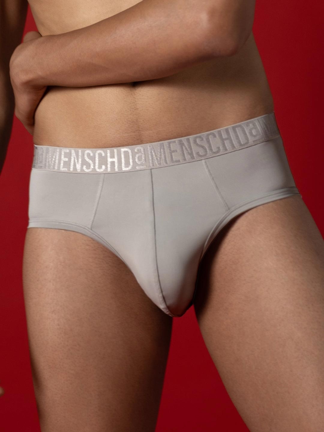 

DAMENSCH Men Supremely Lightweight Premium SheenNo Curl Waistband Unreal Briefs, Grey