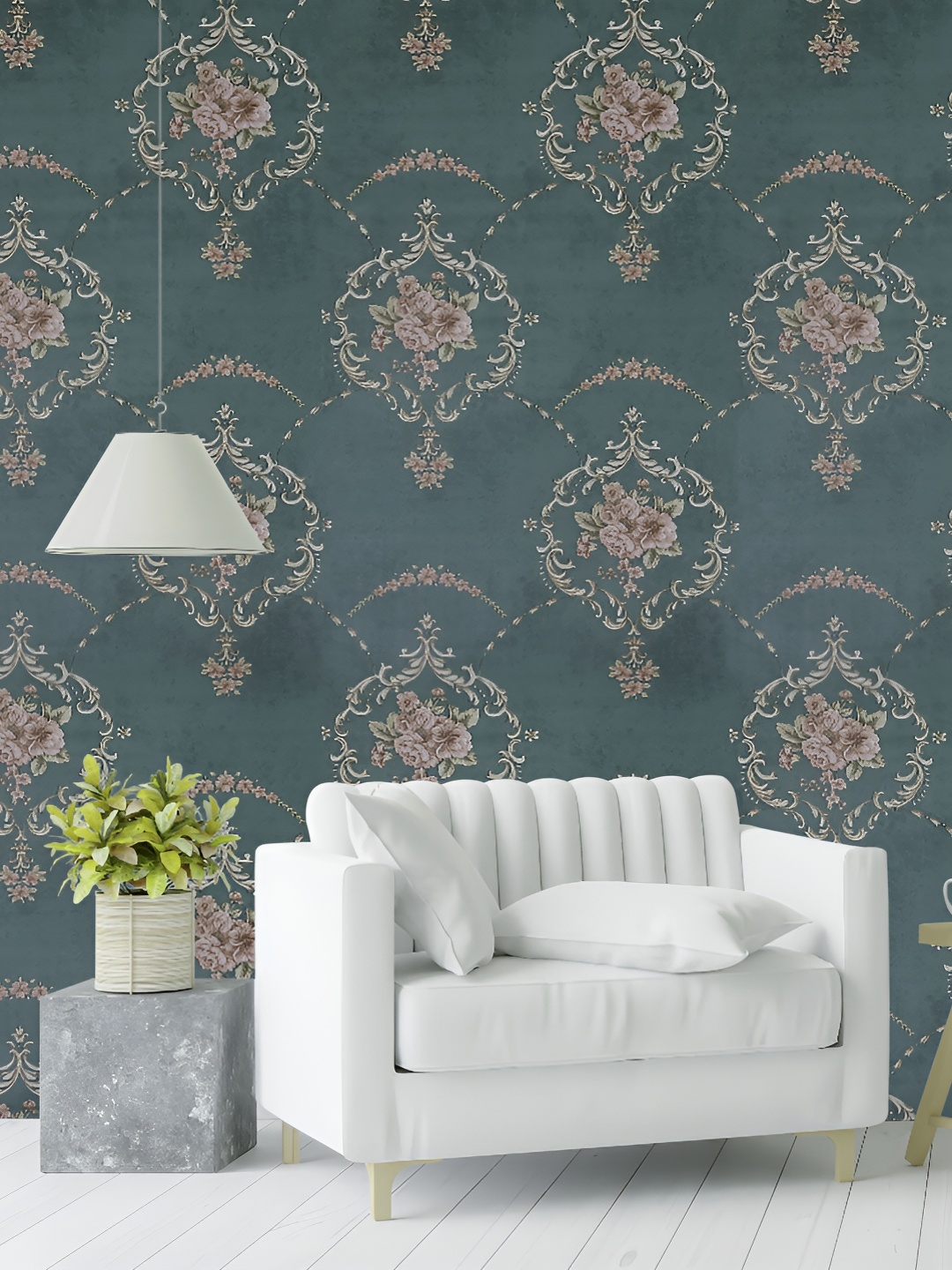 

Rosecraft Green Self Adhesive Removable Wallpaper